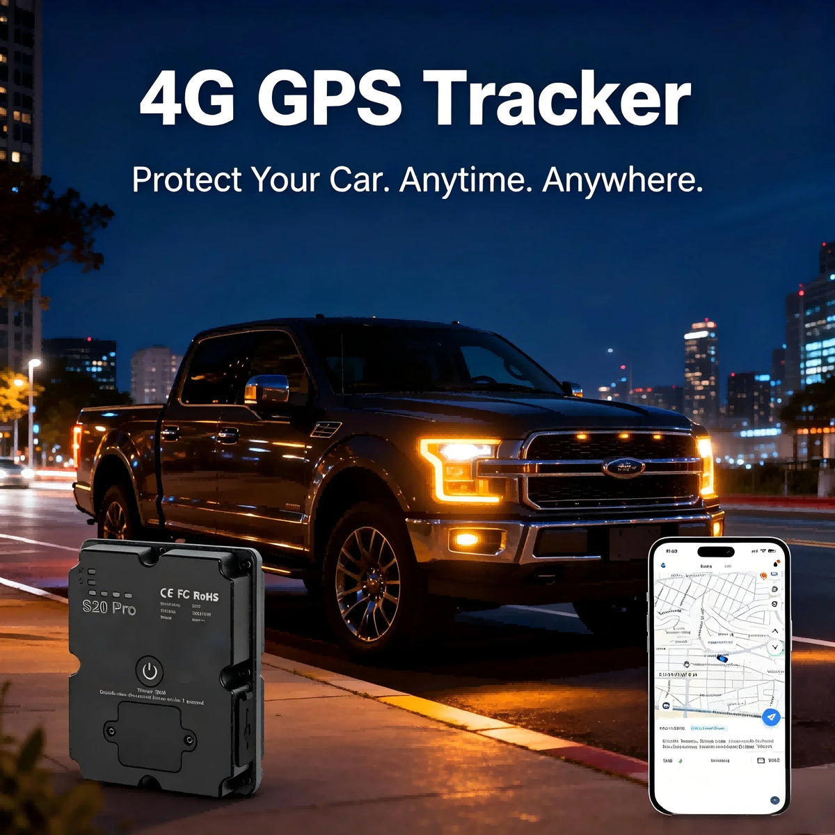 Wanwaytech Portable 4G Car GPS Tracker Anti Theft Monitor