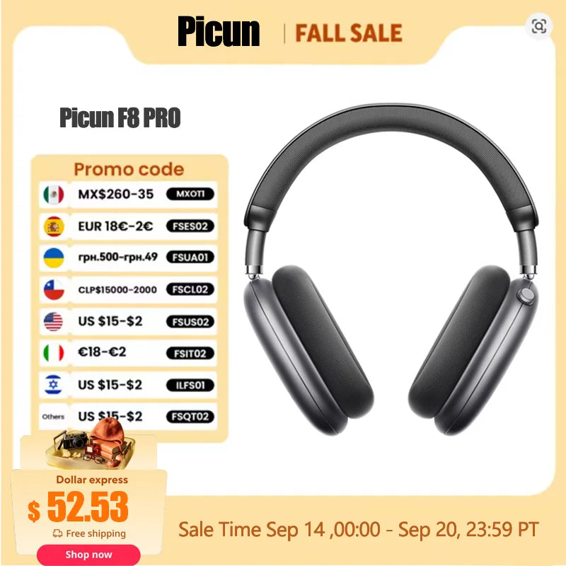 Picun F8 Pro ANC Headphones Featuring 3D Spatial Audio