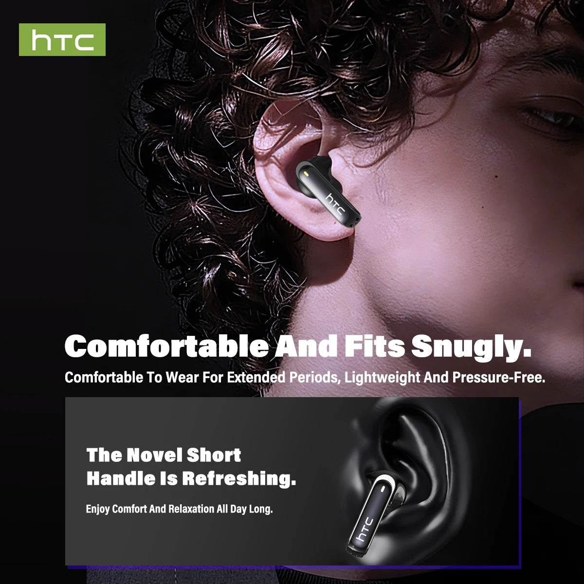 HTC NE70 Wireless Earbuds Active Noise Cancellation 30H Battery LCD