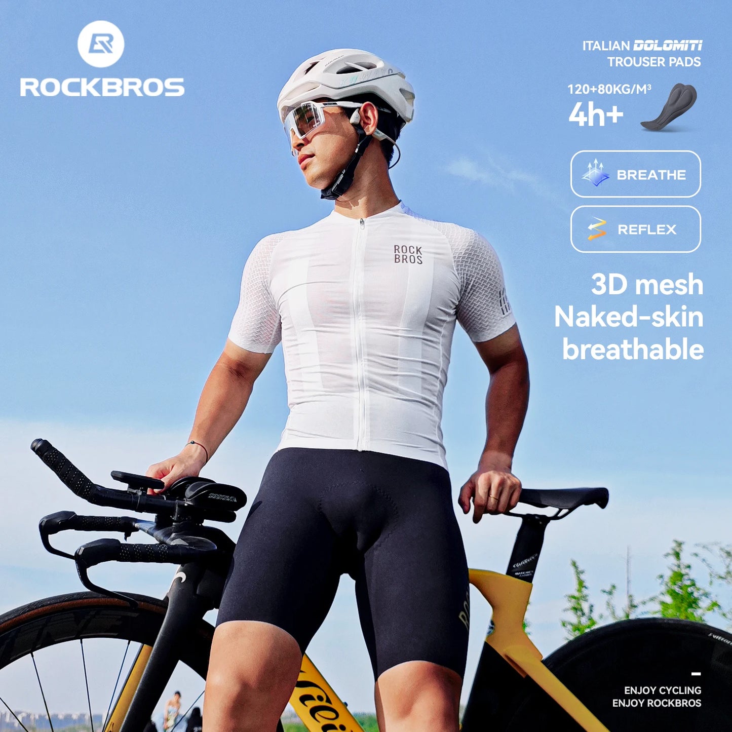 Rockbros Mens Lightweight Quick Dry Breathable Cycling Jersey Top