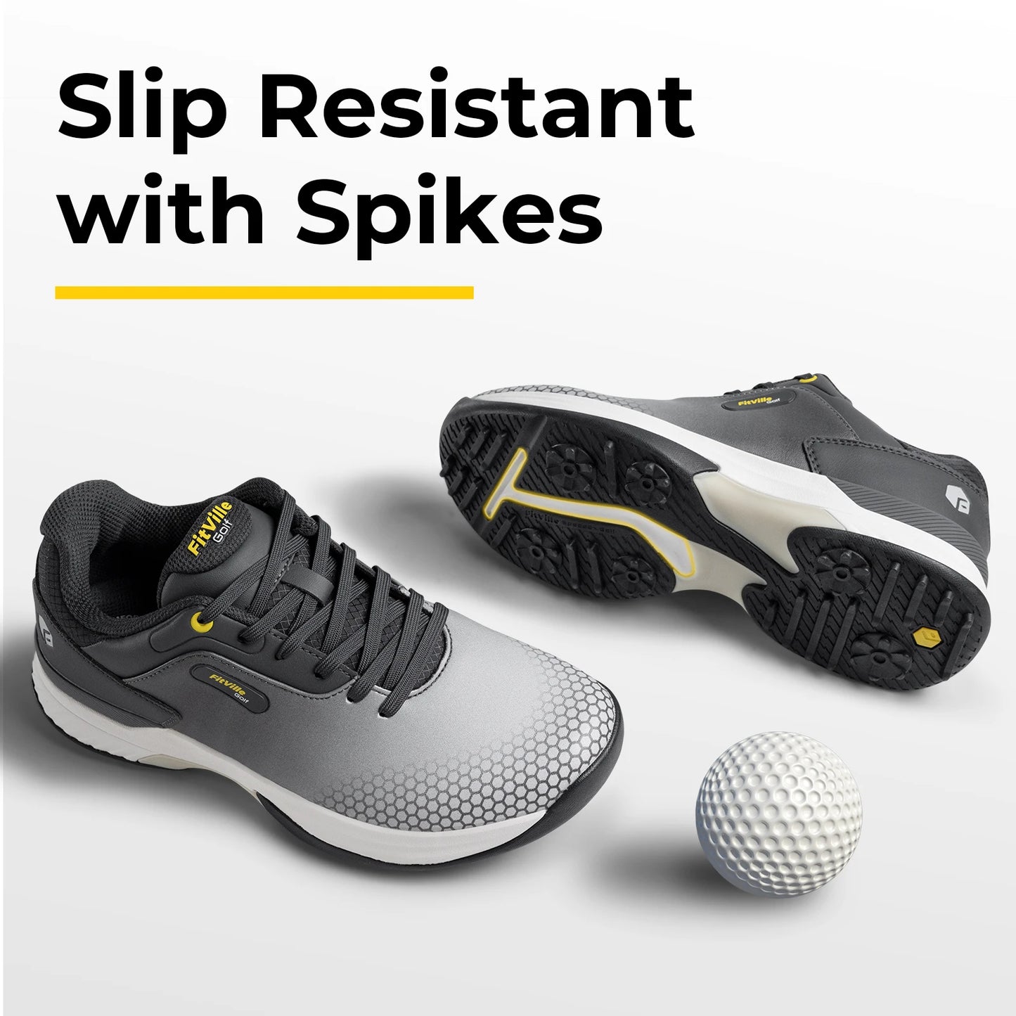 Fitville Men's Wide Golf Shoes Eva Cushioning For Swollen Feet