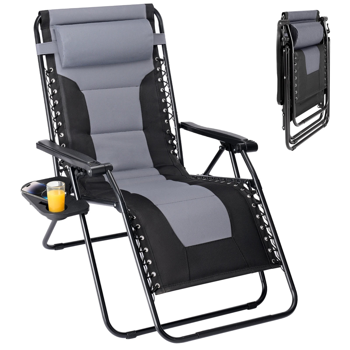JHK Zero Gravity Foldable Reclining Patio Lounge Chair