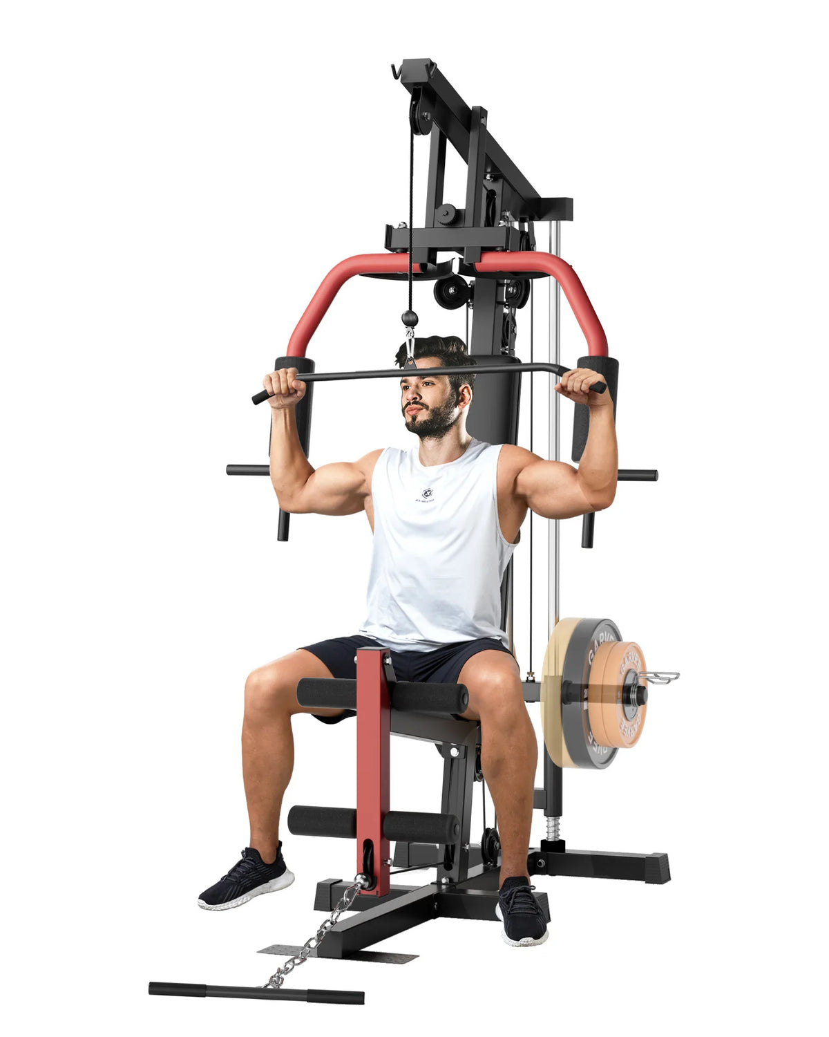 HiMISS 5-In-1 Home Gym Lat Pulldown Chest Press Exercise Machine