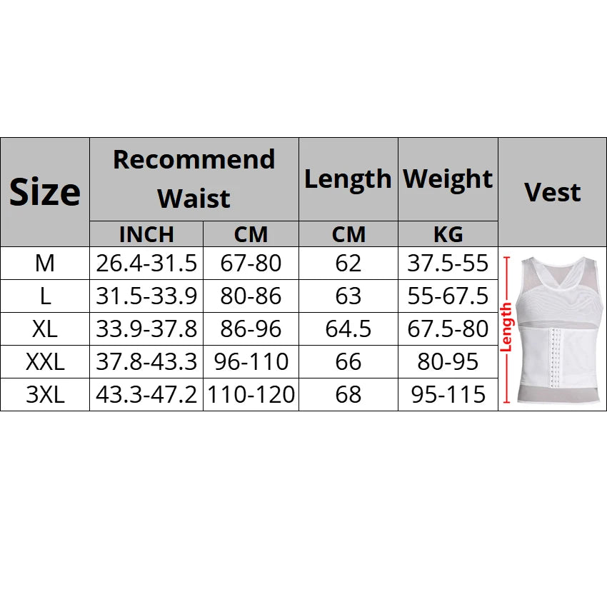 Cxzd Mens Slimming Mesh Waist Trainer Body Shaper Top