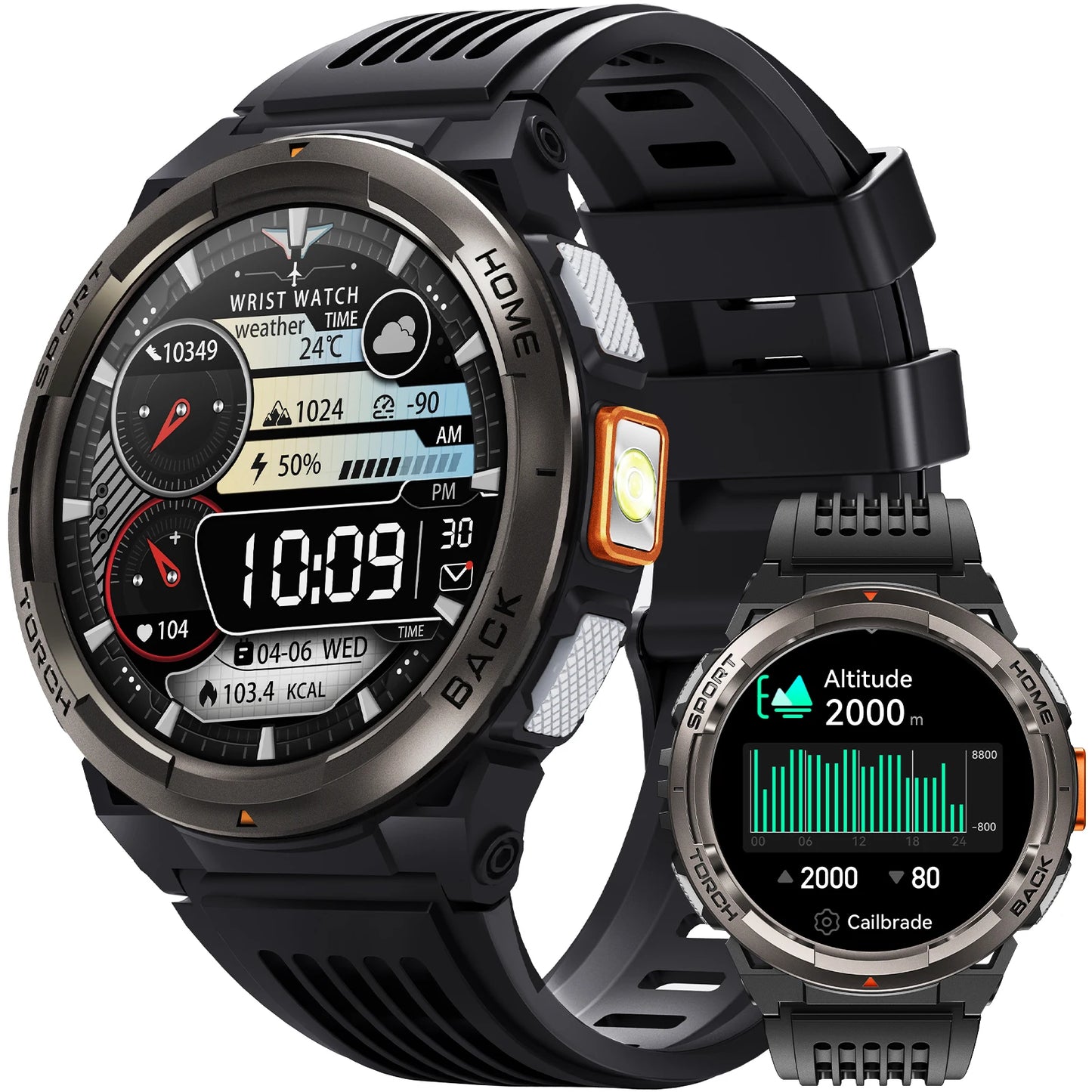 EIGIIS KE5 Sports Smart Watch With Compass Barometer And Flashlight