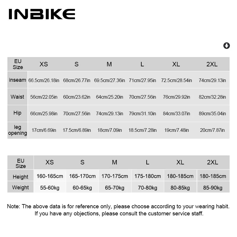 INBIKE Men's Winter Fleece Cycling Bib Pants With Gel Padding