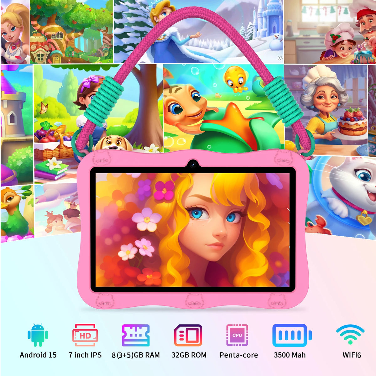 Pritom Kids Tablet With Integrated Parental Controls