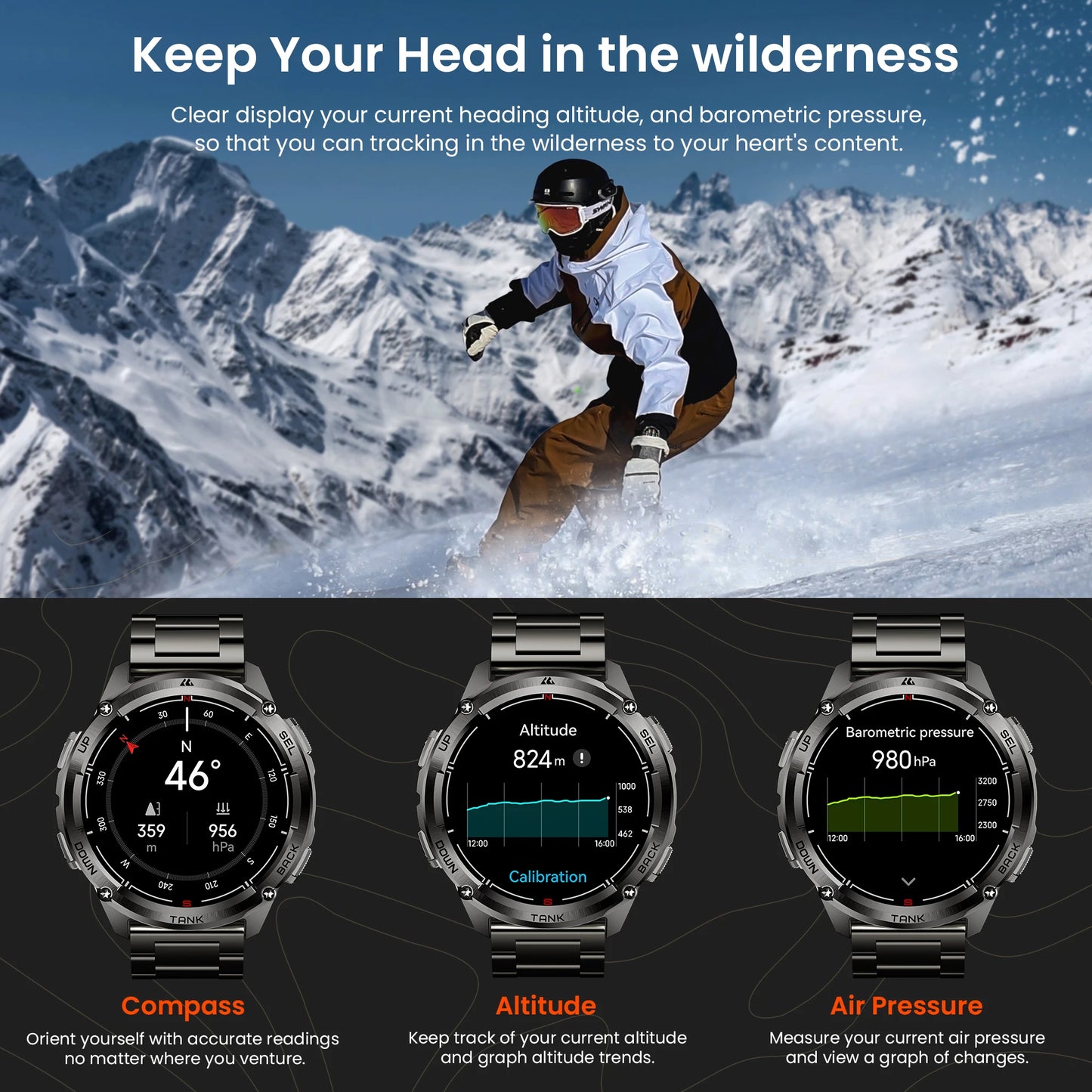 KOSPET Tank T3 Ultra 2 GPS Smartwatch With Amoled Display