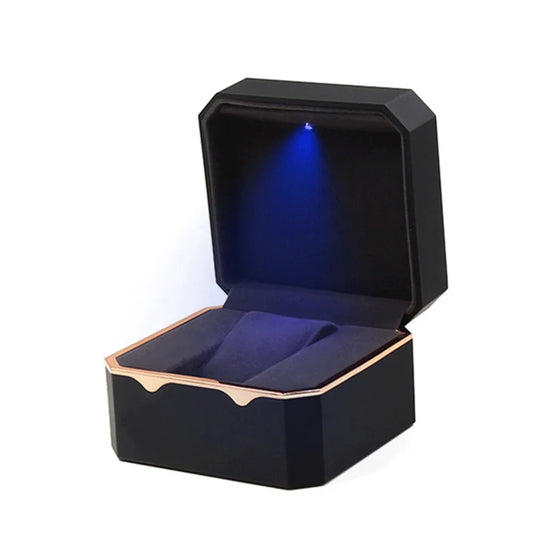 Premium Octagon Flannel Watch Display Case With LED Lighting