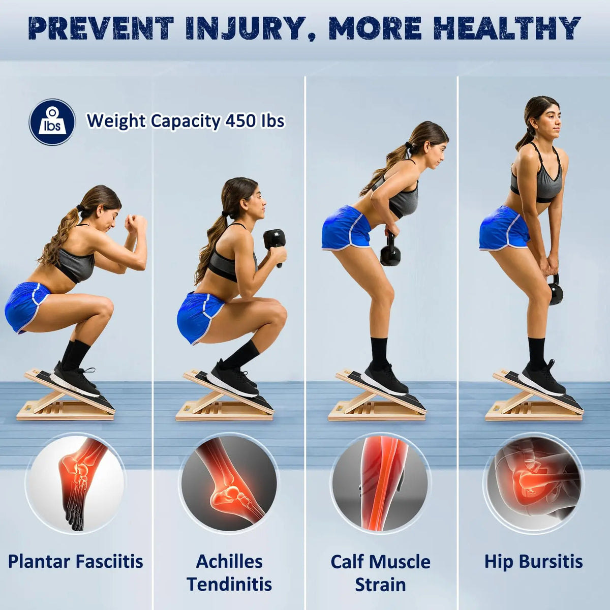 Adjustable Wooden Balance Board and Calf Stretcher for Training