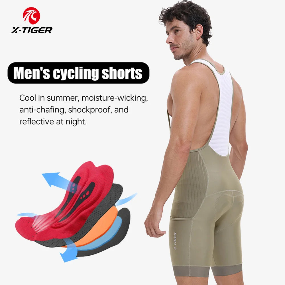X-TIGER Men's Padded Cycling Bib Shorts for Long Distance Rides