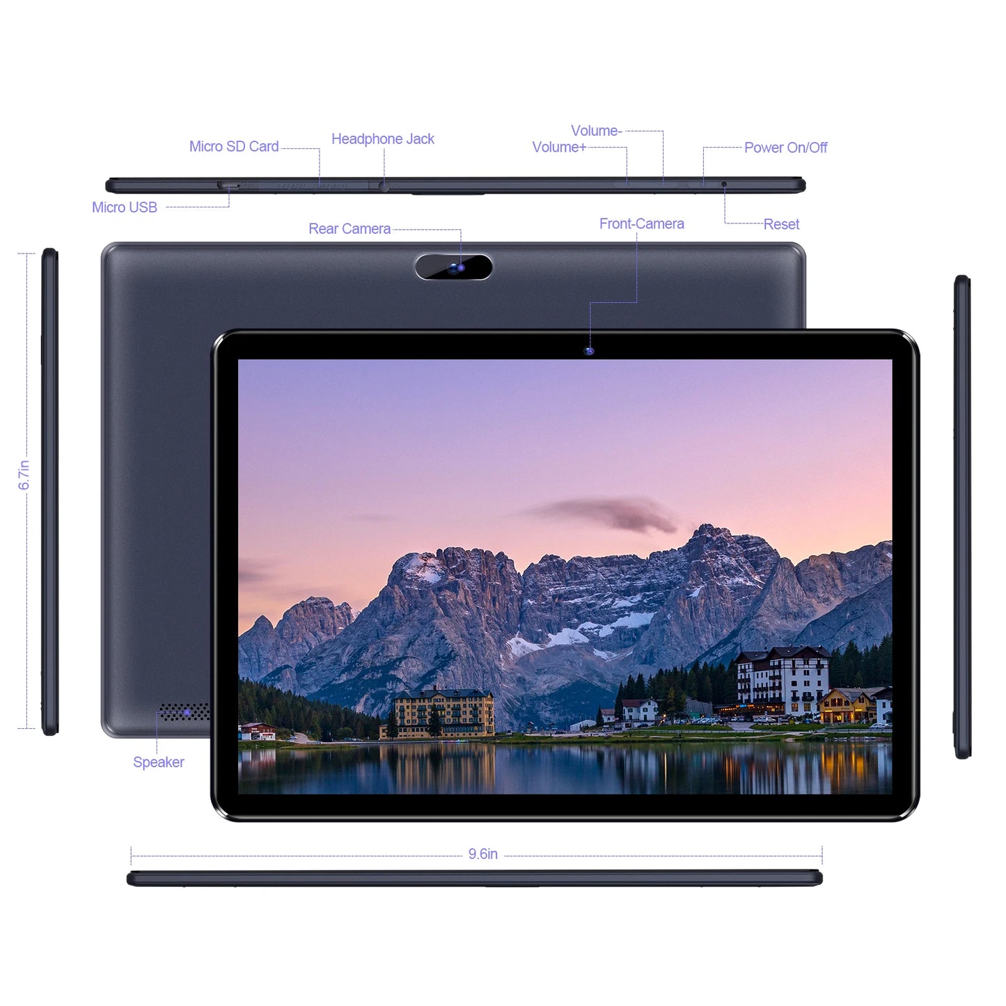 Pritom 10 Inch Android Tablet With Hd Ips Display