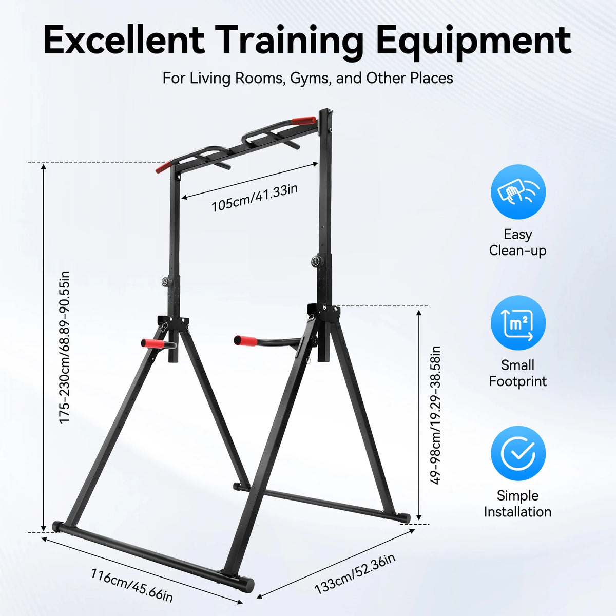Adjustable Foldable Pull Up Bar Station for Home Strength Training
