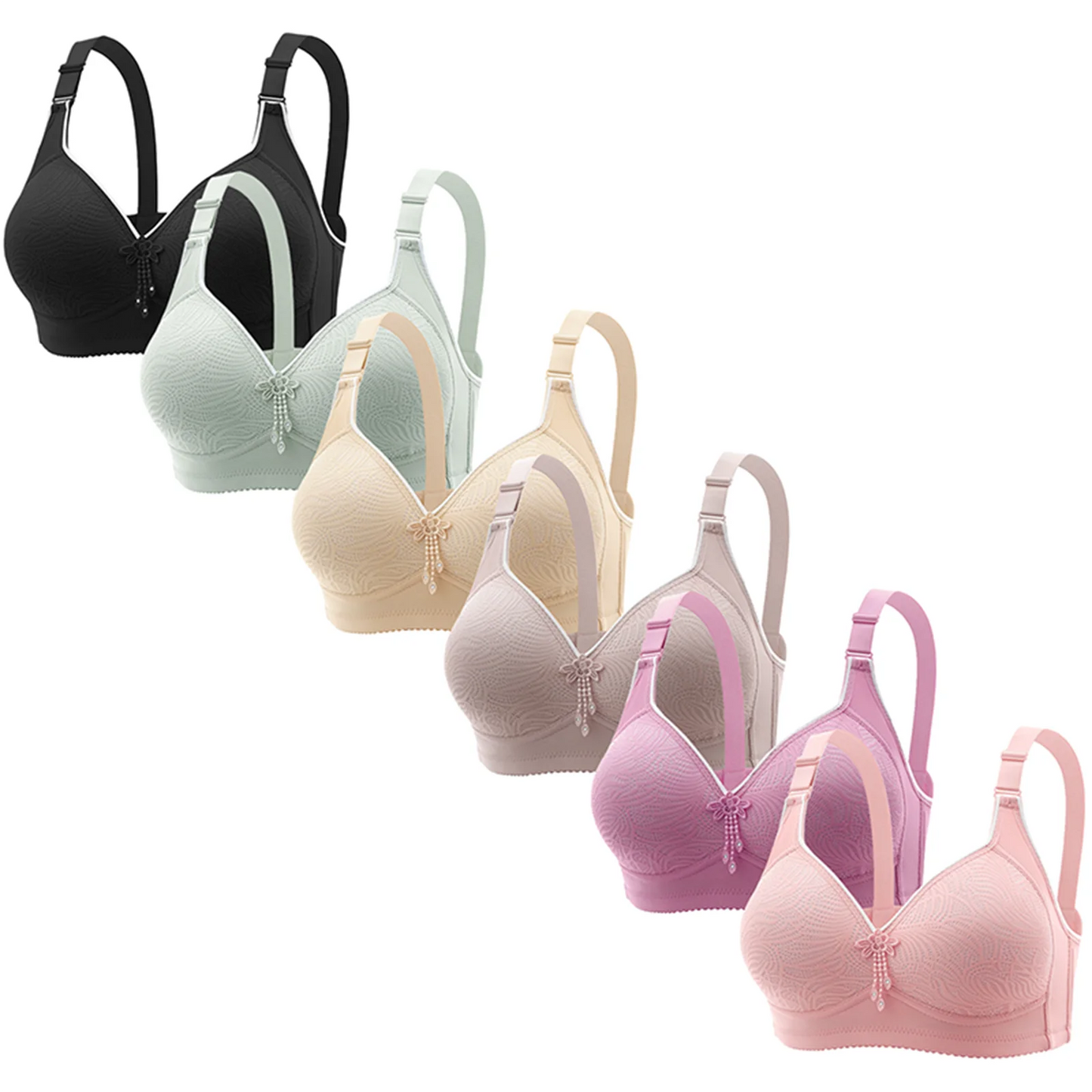 Womens Lace No Underwire Padded Bras With Adjustable Straps