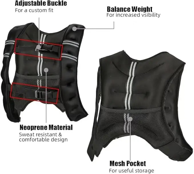 Adjustable Weighted Vest For Strength And Cardio Workout