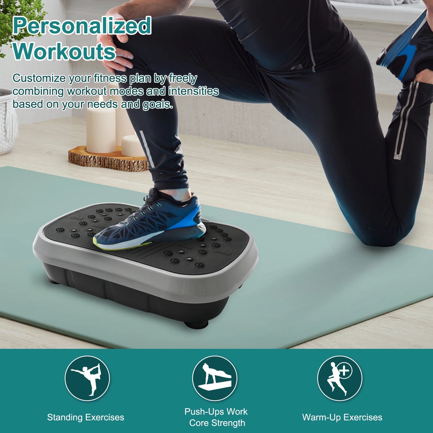 Portable Vibration Exercise Plate Machine For Full Body Workouts