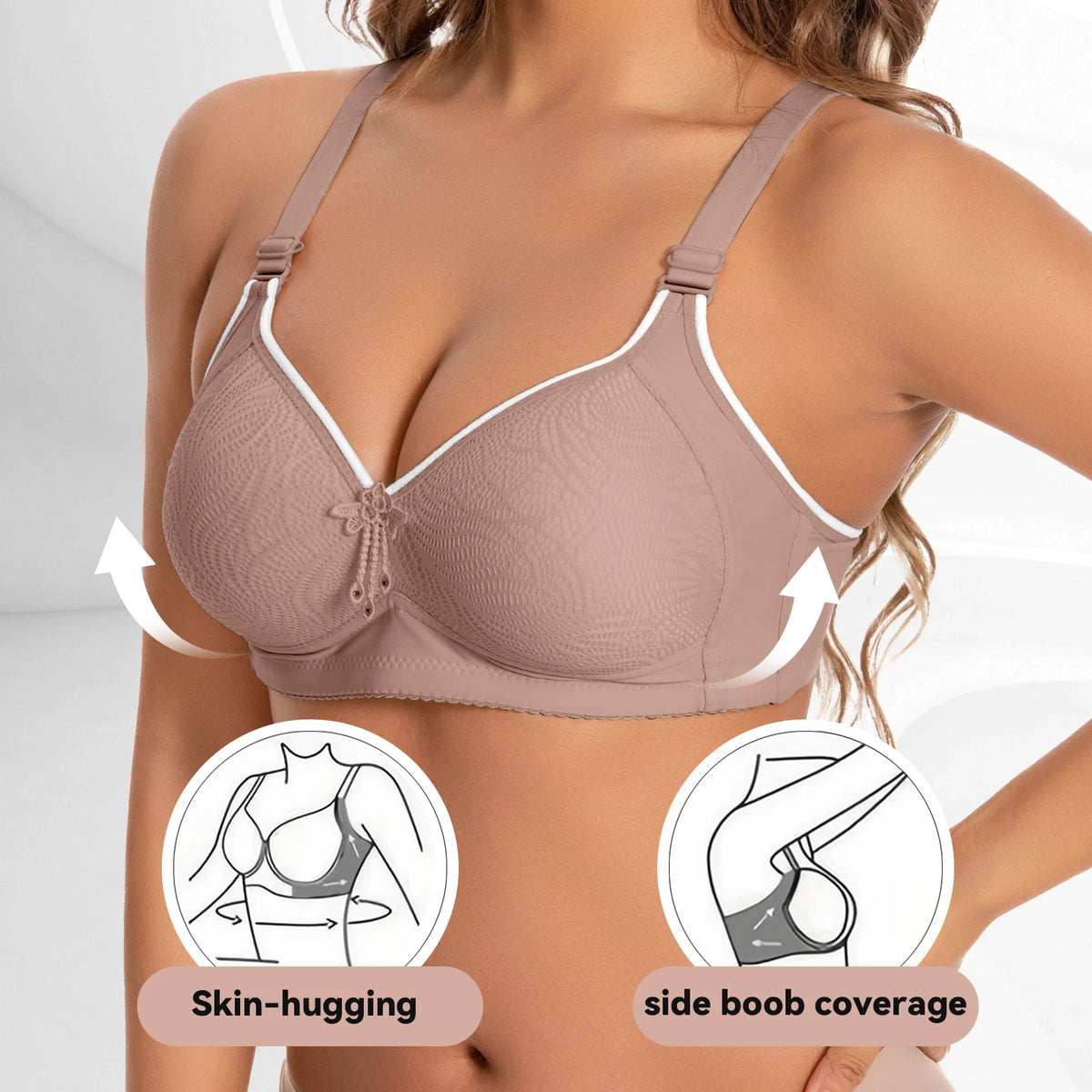 Women Seamless Tassel Wireless Push Up Bra With Adjustable Straps