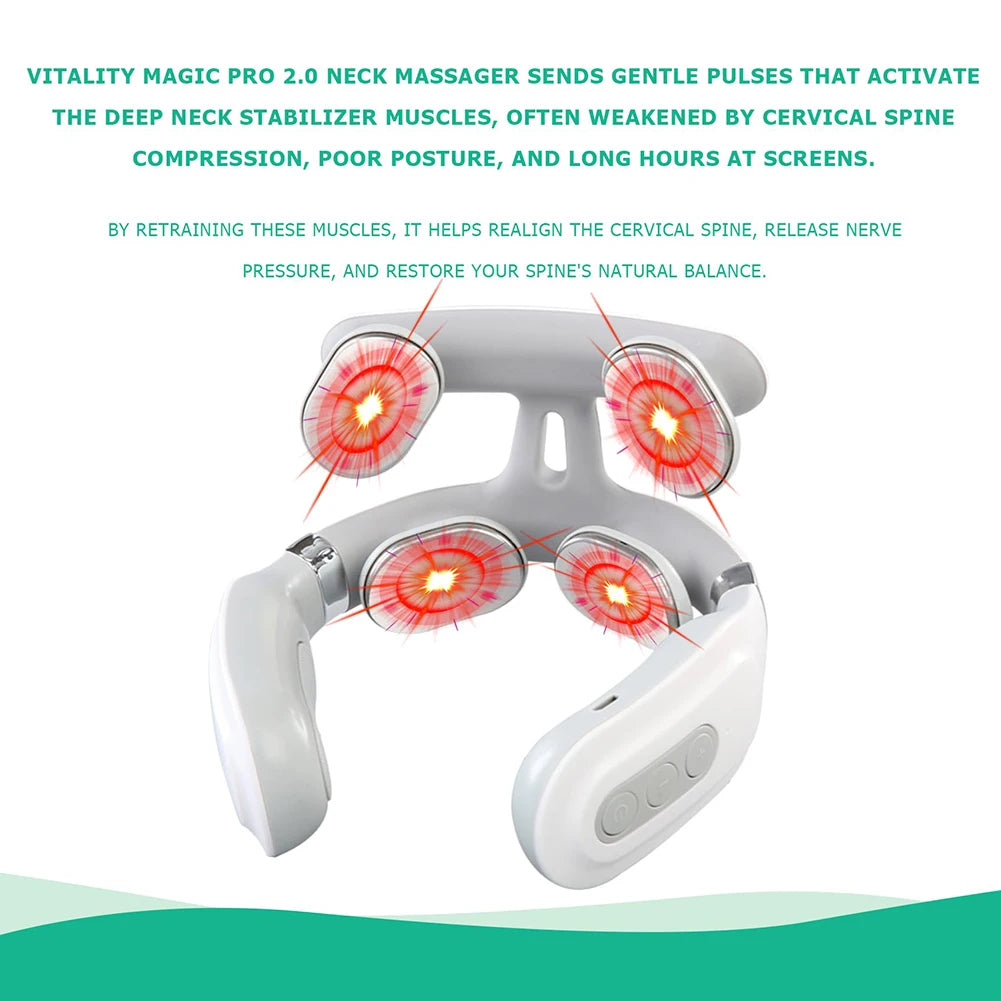 Portable 4 Head Vibration Back Massager for Effective Muscle Relaxation