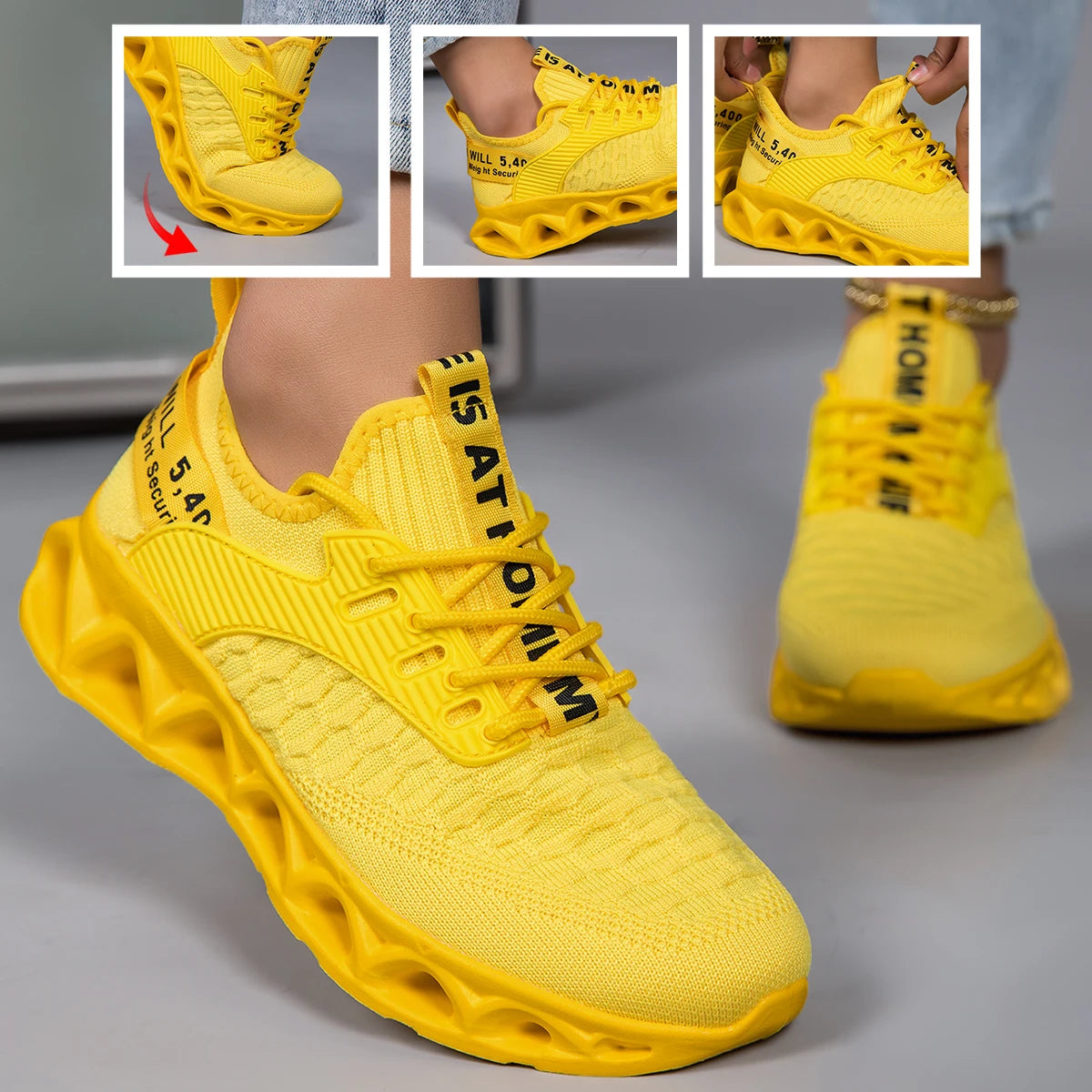 Breathable Women Running Sneakers Featuring Lightweight Blade Sole Design
