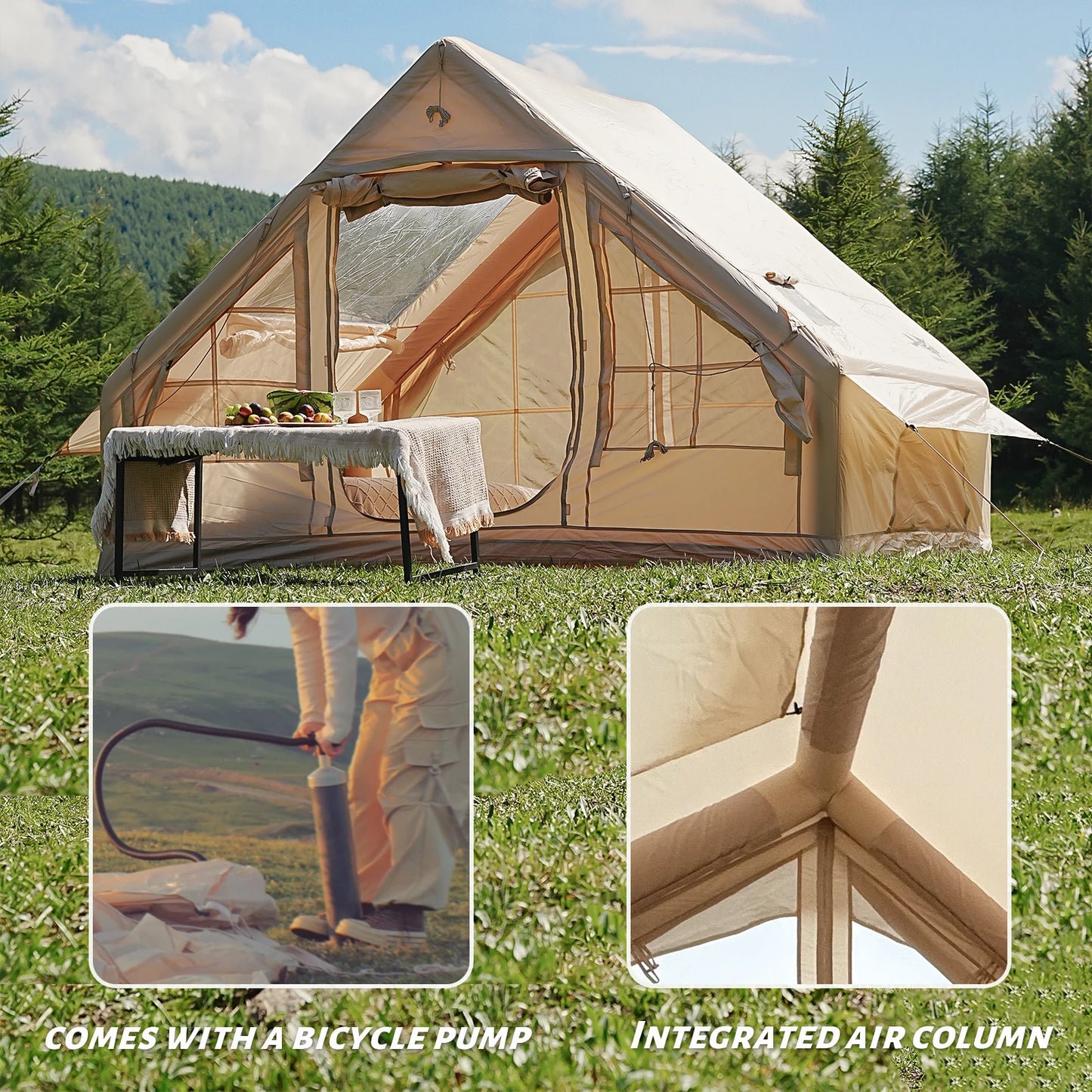 Pakicetus Inflatable Camping Tent With Quick Setup Waterproof Design