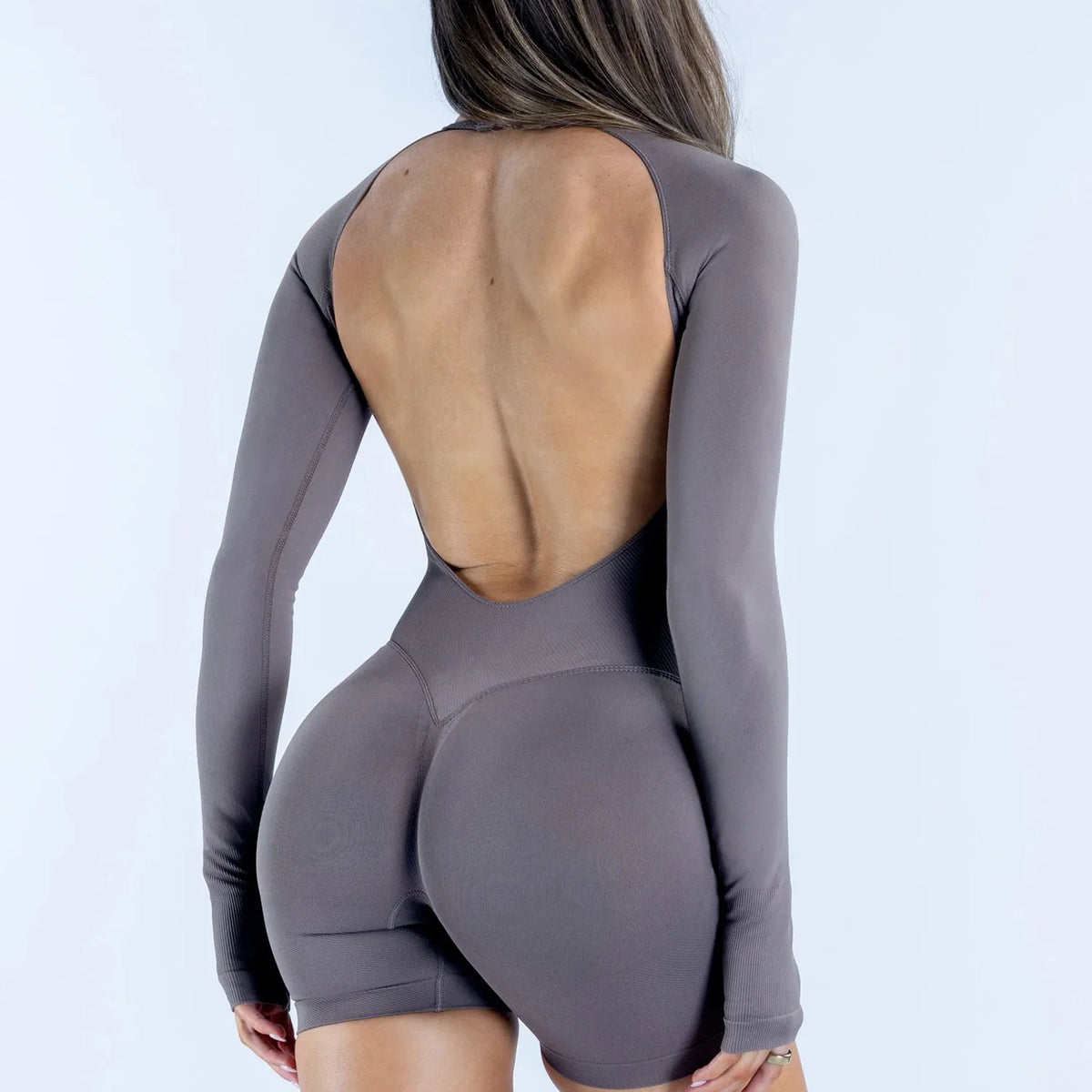 NCLAGEN Women's Seamless Long Sleeve Yoga Fitness Jumpsuit