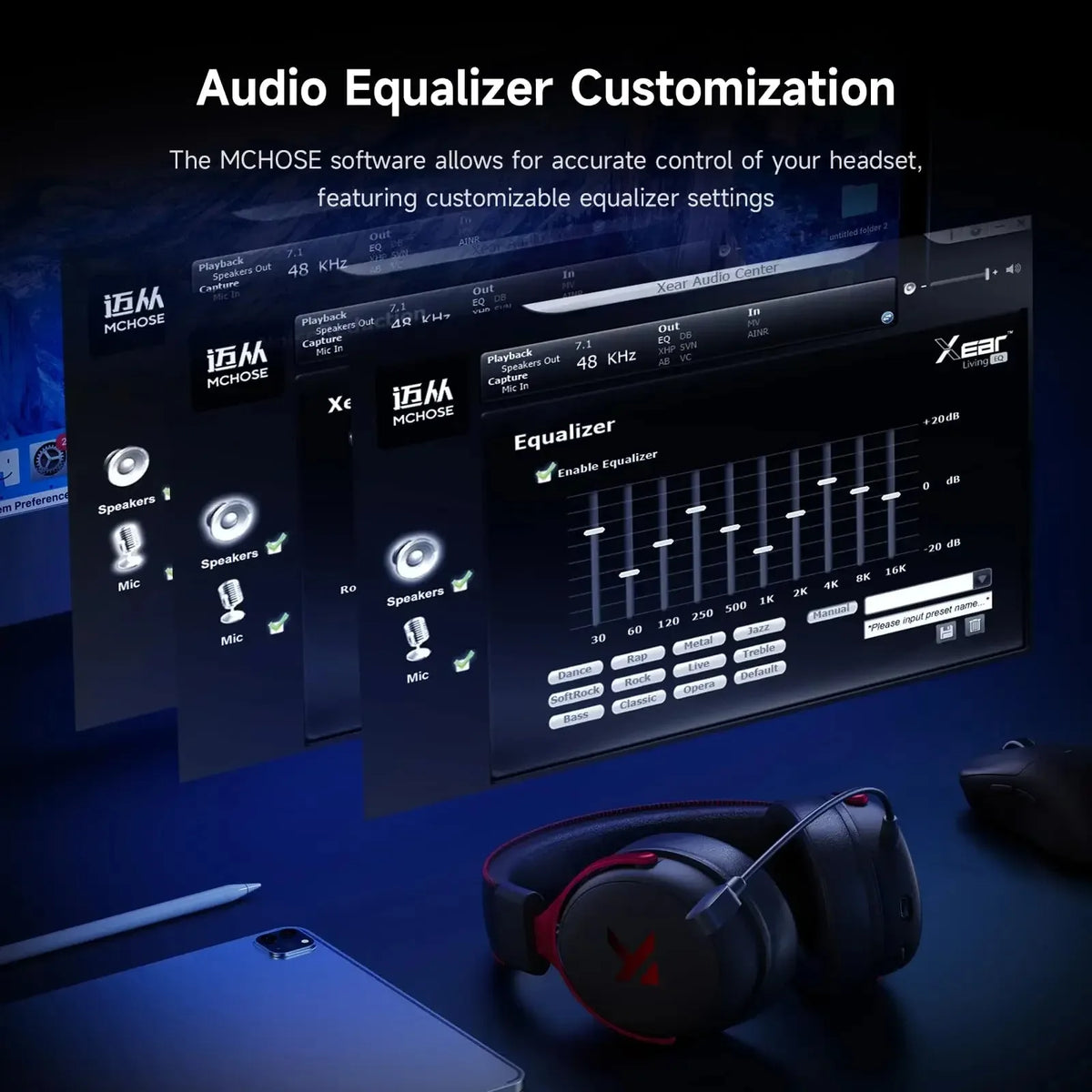 MCHOSE V9 Pro Wireless Gaming Headset With Noise Cancelling Mic