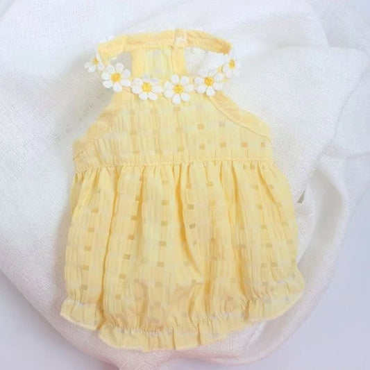 Breathable Floral Collar Dress For Small Dogs And Puppies