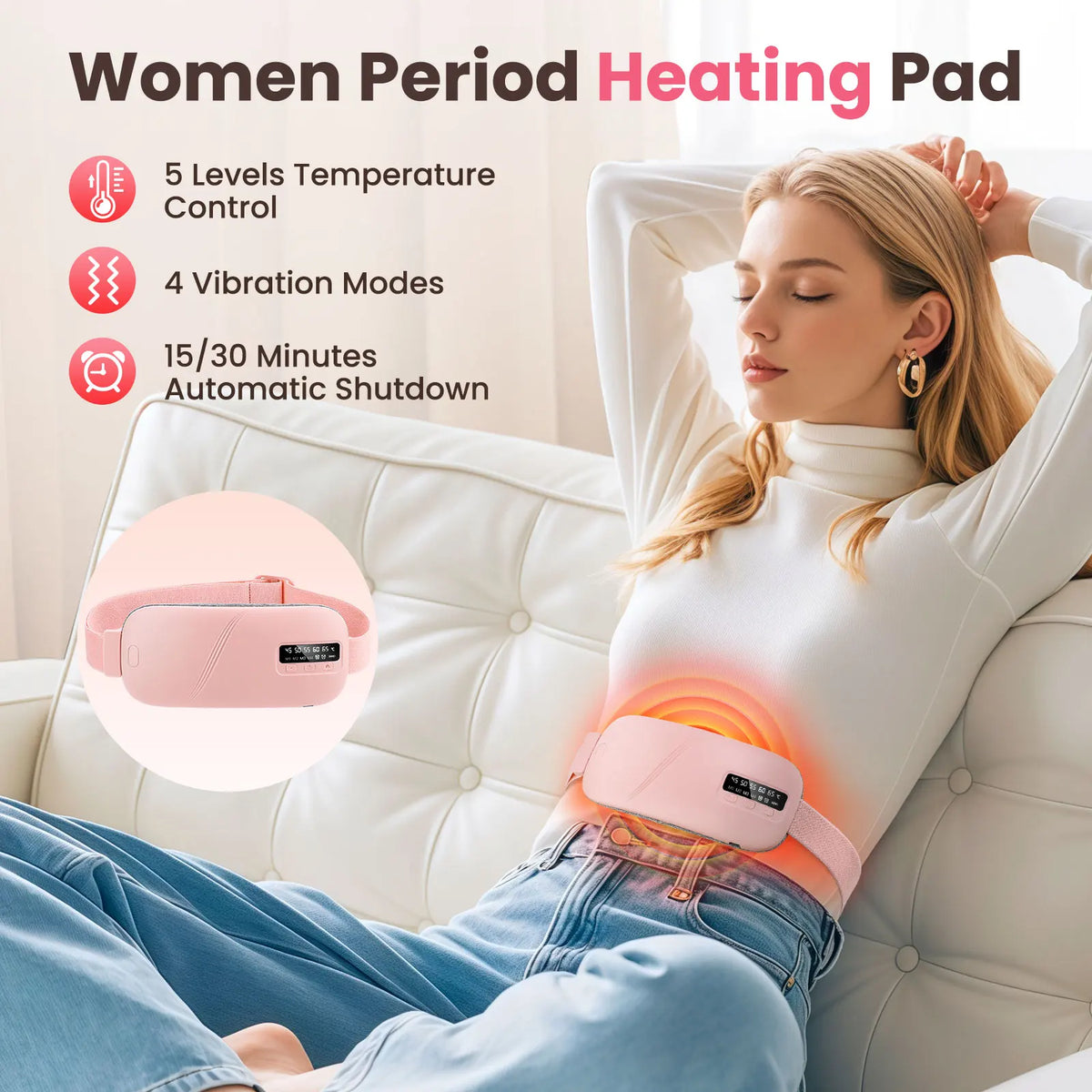 PASTSKY 5 Mode Electric Heating Vibration Waist Massage Belt