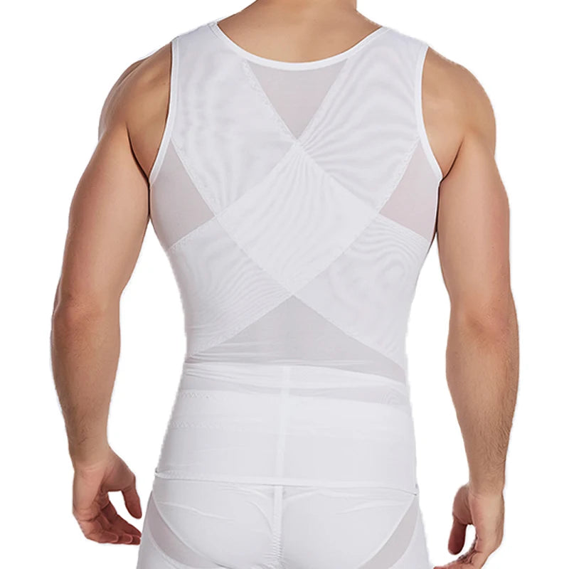 Cxzd Mens Slimming Mesh Waist Trainer Body Shaper Top