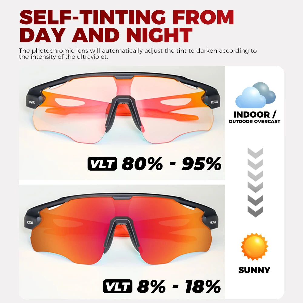 Victgoal Photochromic Cycling Sunglasses With UV400 Protection For Unisex