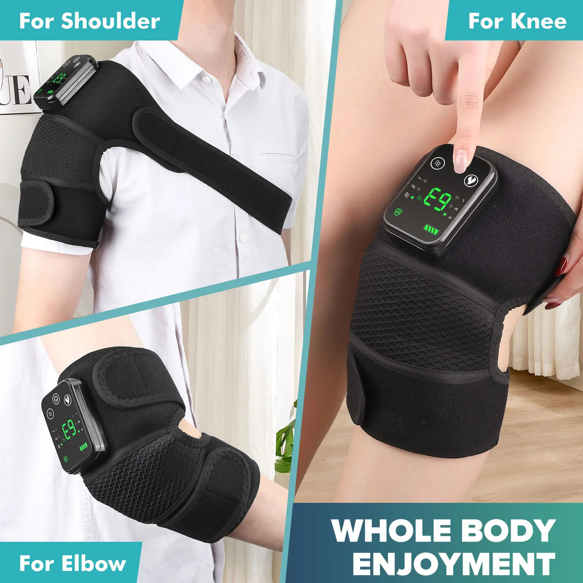 Hailicare Knee Heating Massager Electric Vibration Shoulder Elbow Joint Pads