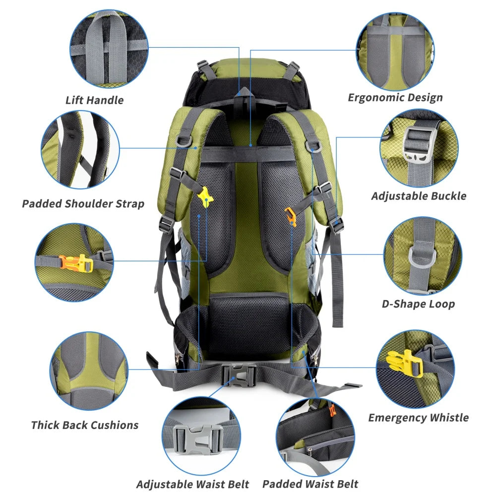 Night Cat Lightweight Waterproof Hiking Backpack For Outdoor Camping