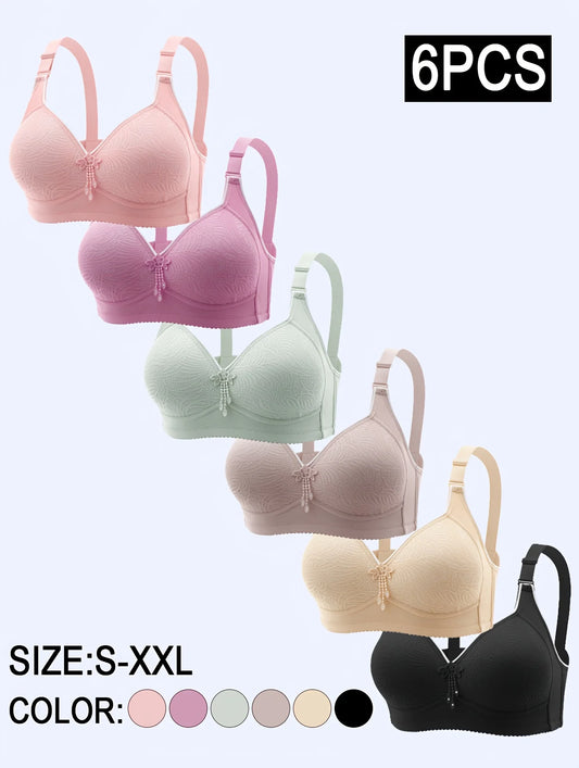 Women Seamless Tassel Wireless Push Up Bra With Adjustable Straps