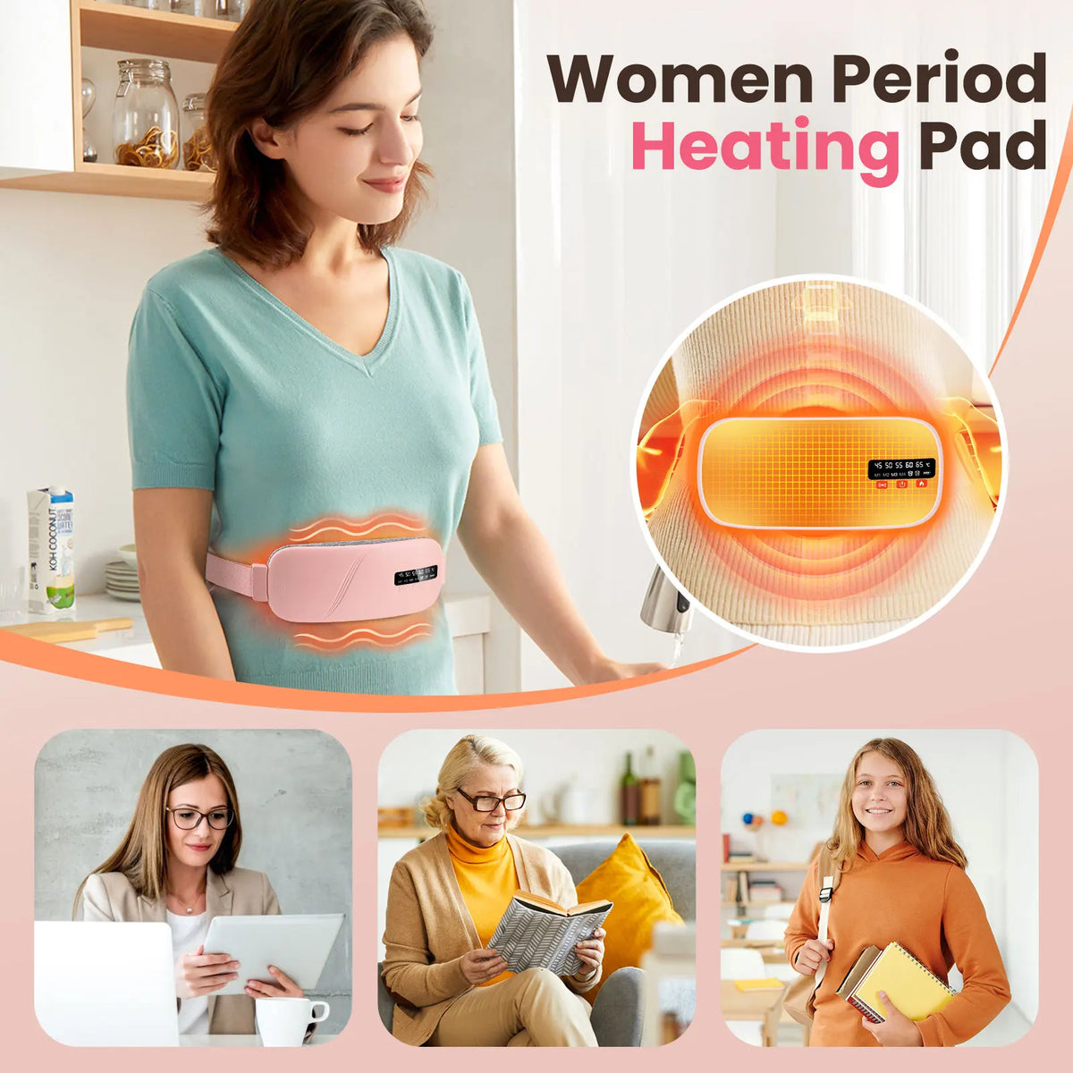 PASTSKY 5 Mode Electric Heating Vibration Waist Massage Belt