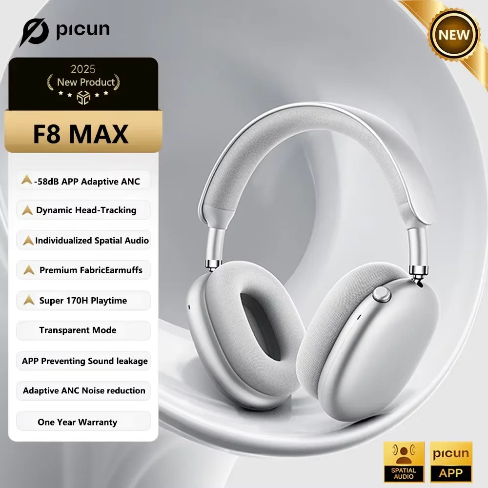Picun F8 Pro ANC Headphones Featuring 3D Spatial Audio