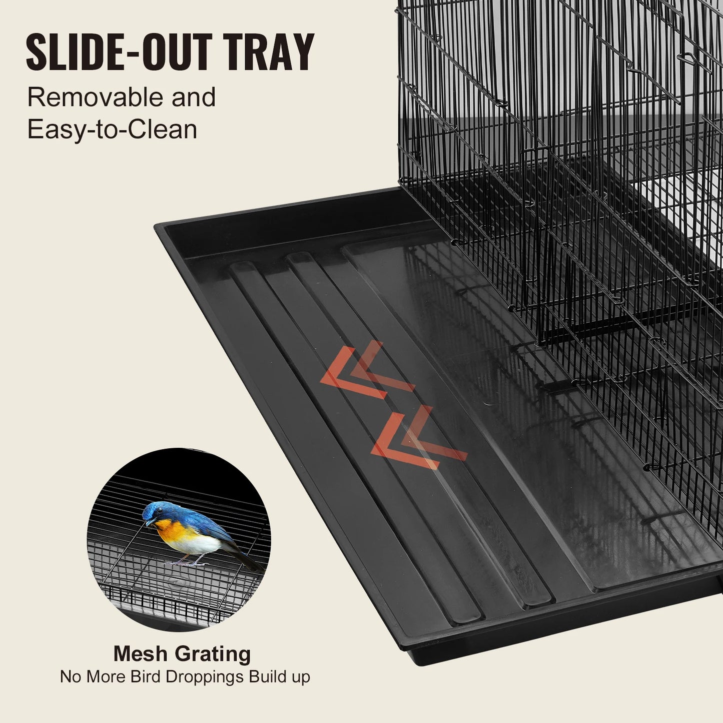 SucceBuy Travel Bird Cage With Secure Dual Compartment Design