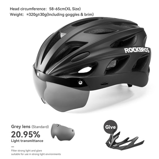 ROCKBROS Cycling Helmet Lightweight Protective Design With Goggles
