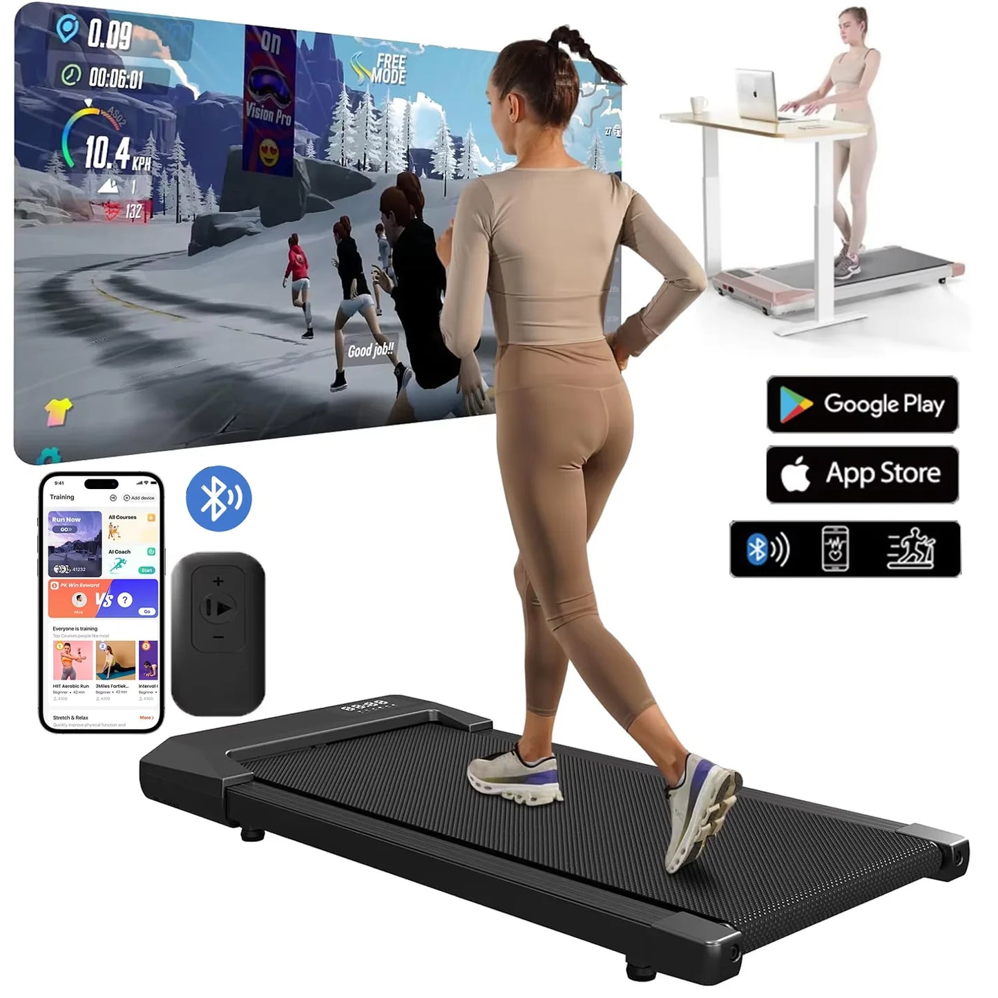 Superun 2.5Hp Home Treadmill With LCD Display And App Monitoring