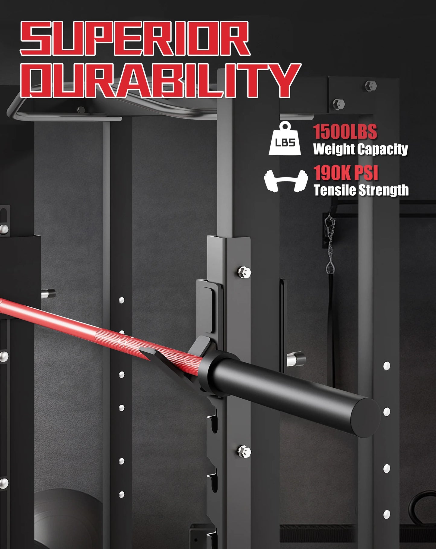 HiMISS Straight Barbell For Strength Training Chrome Finish