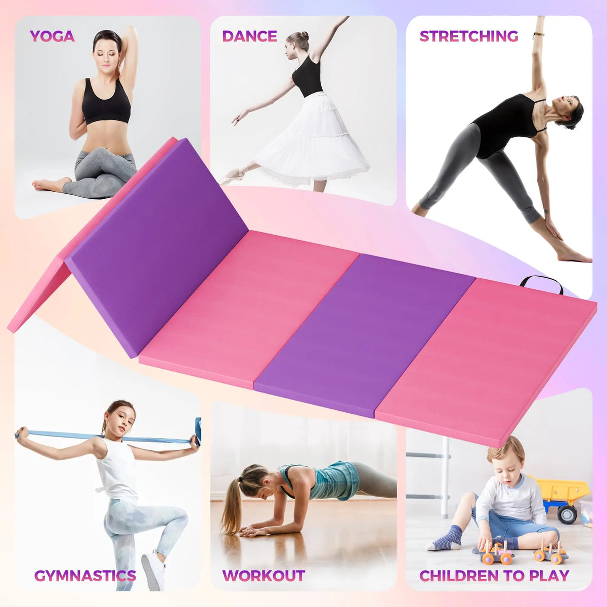 HiMISS Foldable Gymnastics Mat For Home Exercise And Fitness