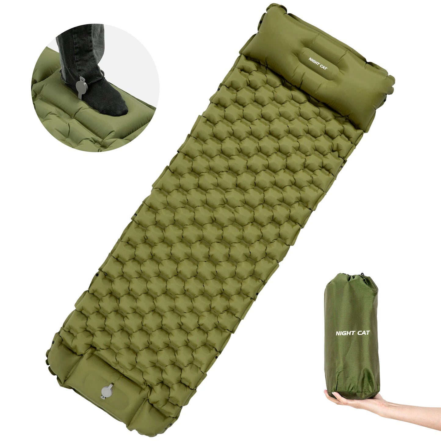 Waterproof Ultralight Air Mattress With Pillow And Pump Camping Insulated