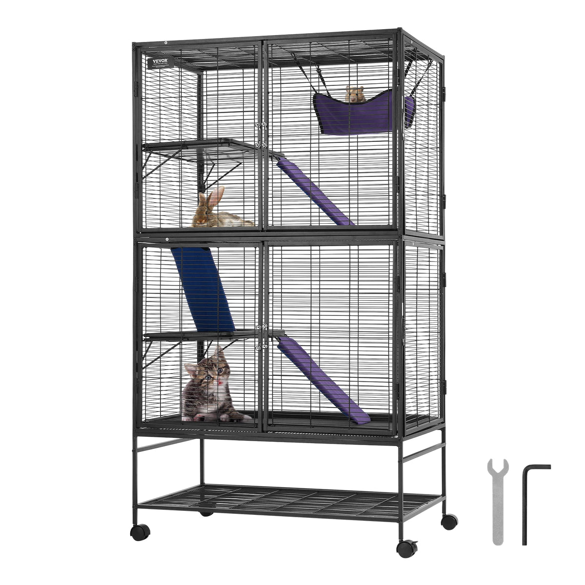 SucceBuy Four Tier Rolling Metal Small Animal Habitat