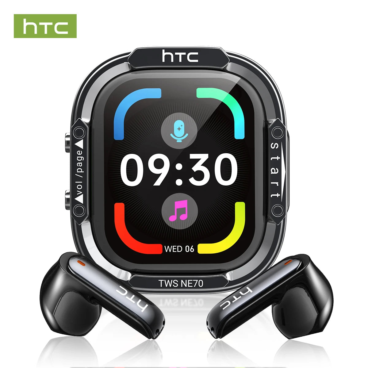 HTC NE70 Wireless Earbuds Active Noise Cancellation 30H Battery LCD