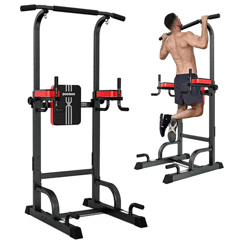 Pooboo Adjustable Power Tower Pull Up Bar for Strength Training