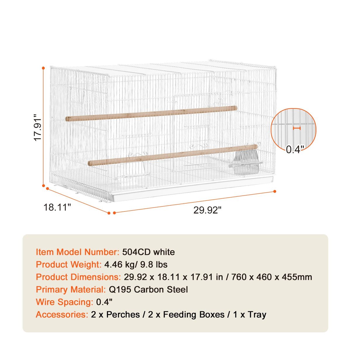 SucceBuy Travel Bird Cage With Secure Dual Compartment Design