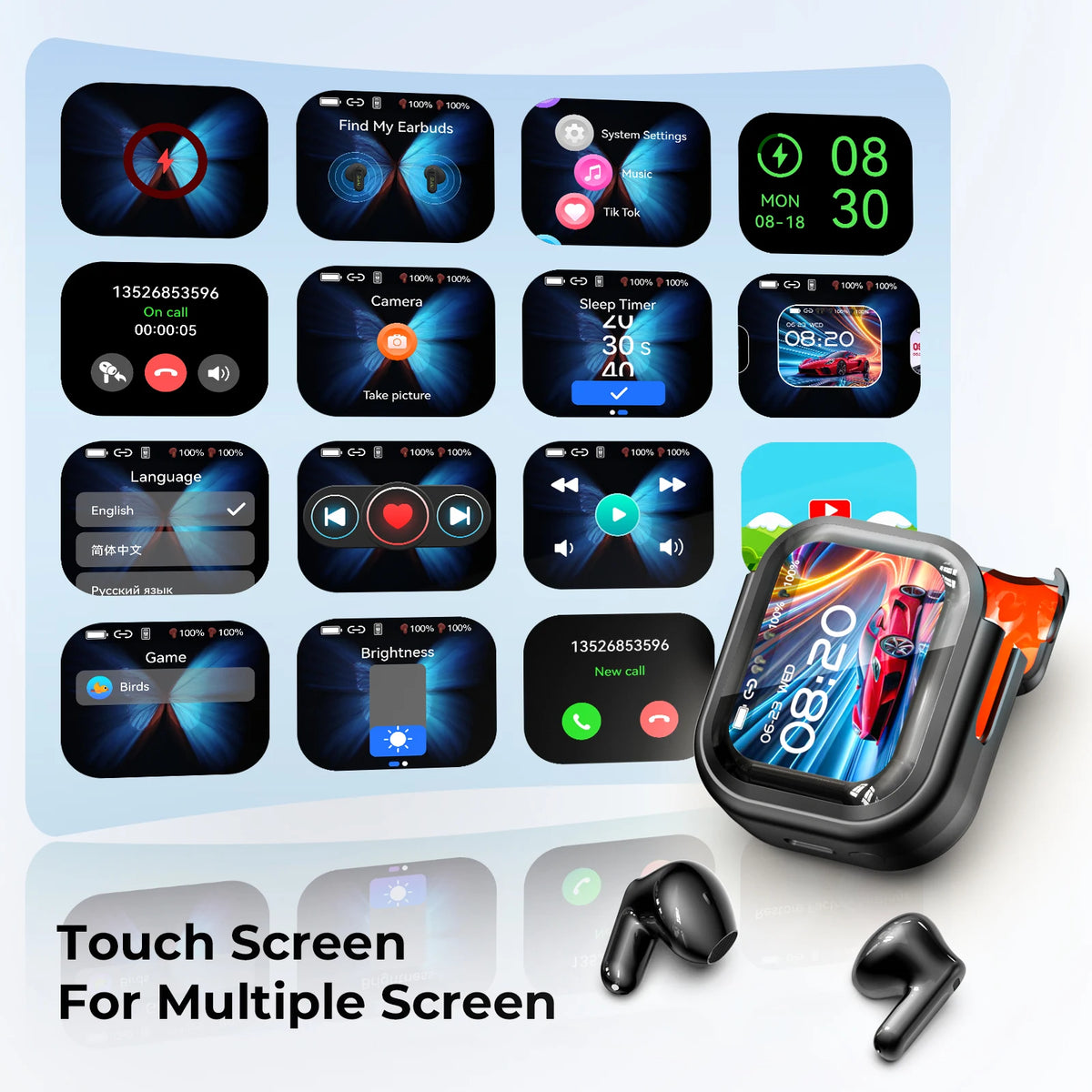 HTC Ne20 Wireless Earphones With Active Noise Cancellation LED Display