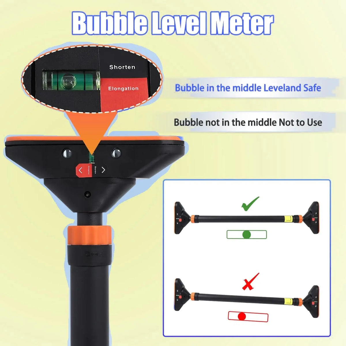 Adjustable Doorway Pull Up Bar With Integrated Level Meter
