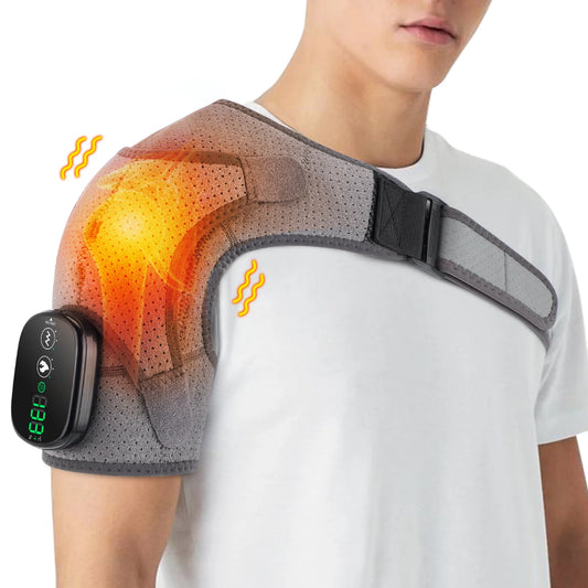 Hailicare Adjustable Heated Vibration Shoulder Brace Support
