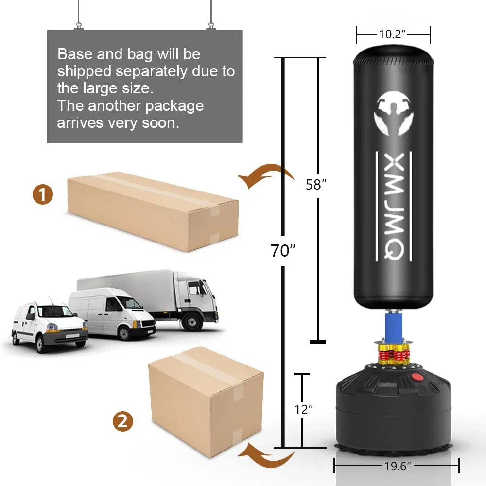 Lekaro Standing Boxing Suction Cup Training Sandbag With Gloves