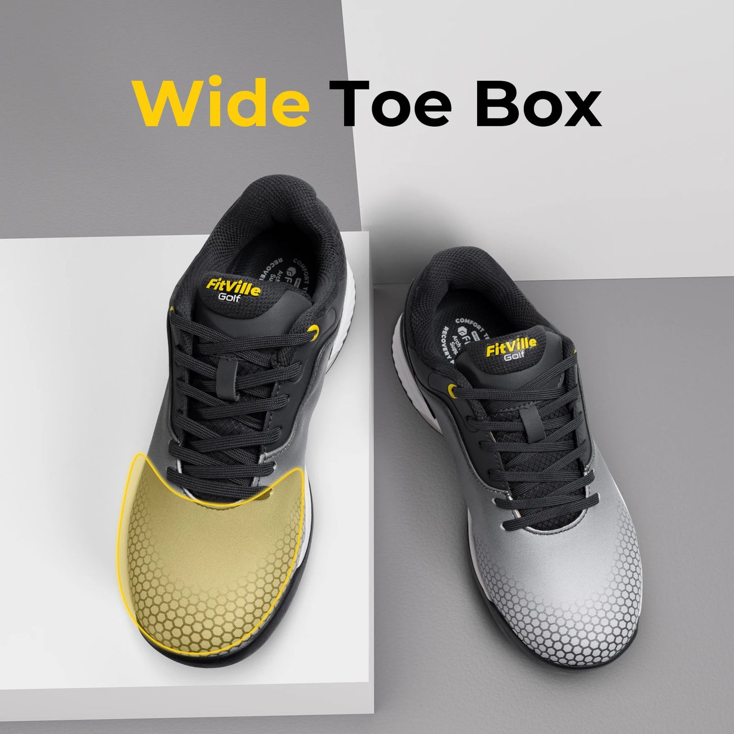 Fitville Men's Wide Golf Shoes Eva Cushioning For Swollen Feet
